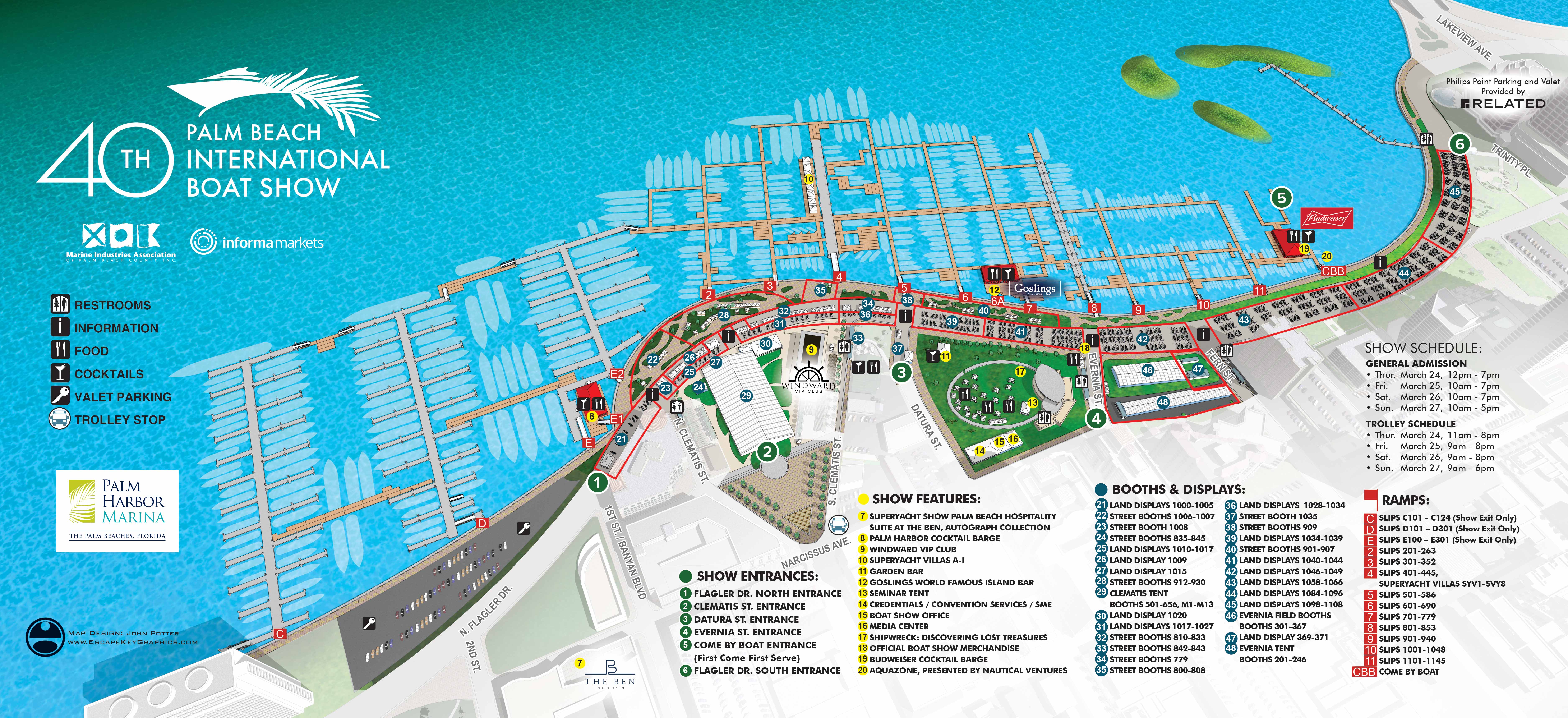 Map of Palm Beach International Boat Show
